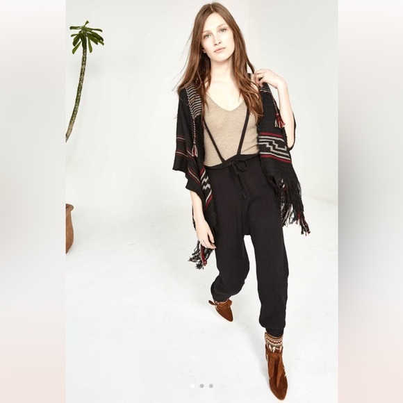 Ulla Johnson Freja High Rise Suspender Pants Noir Black Size 4 Overalls Harem - Picture 3 of 16